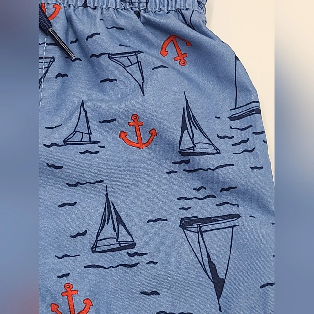 Carter's baby boy nautical swim trunks and rashguard set size 18 months